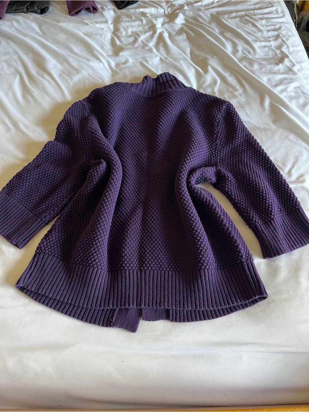 Chaps Purple 100% Cotton Chunky Knit Button Up Cardigan Sweater XL - Picture 8 of 16